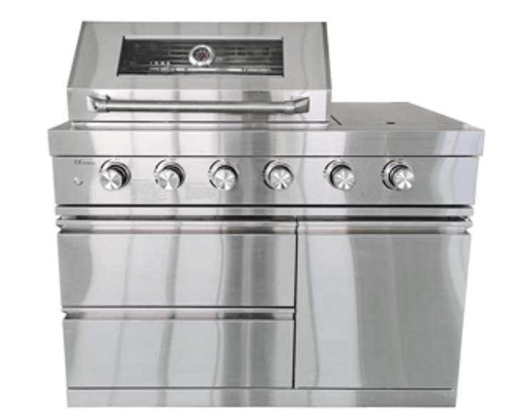 Fornizza 4 Burner Gas Grill With Infrared and Side Burner Stainless Steel