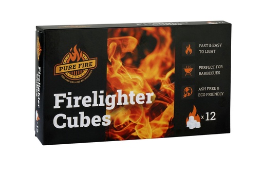 [PF12LC] Pure Fire White Paraffin Lighter cubes - Pack of 12